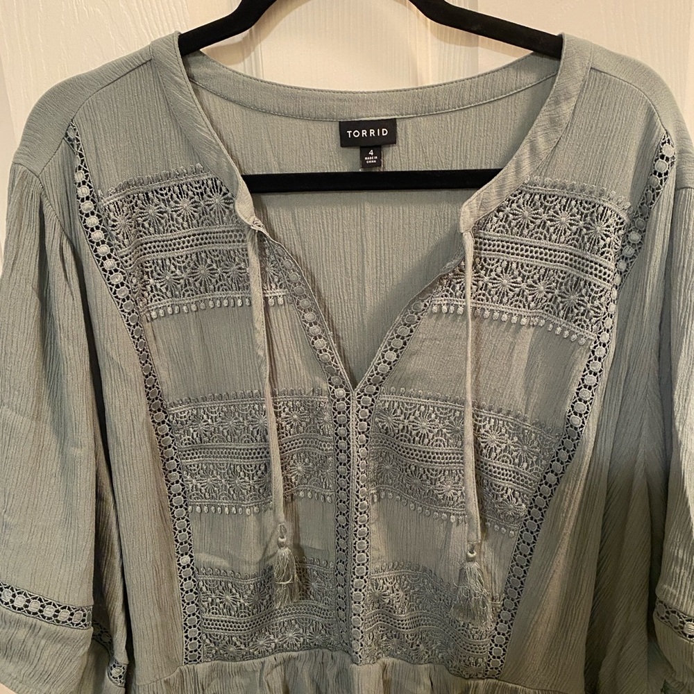 Torrid Sage Green Textured Top